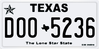 TX license plate DOO5236