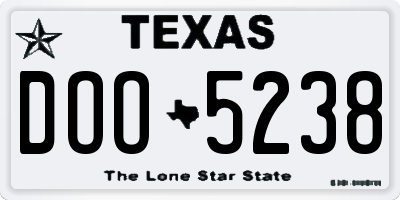 TX license plate DOO5238
