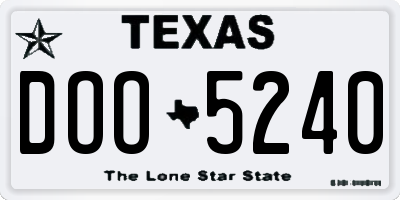 TX license plate DOO5240