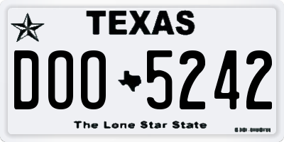 TX license plate DOO5242