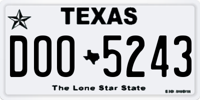 TX license plate DOO5243