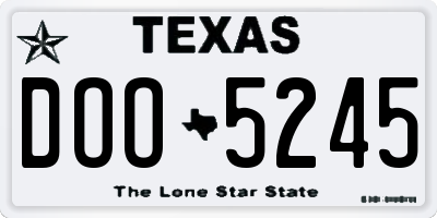 TX license plate DOO5245