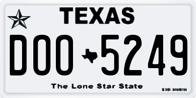 TX license plate DOO5249