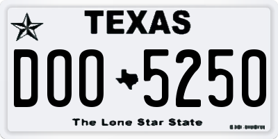 TX license plate DOO5250