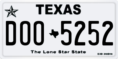 TX license plate DOO5252