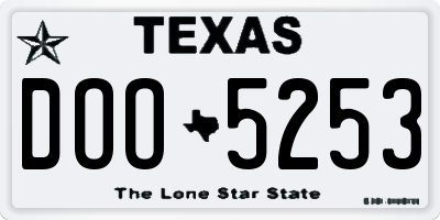 TX license plate DOO5253