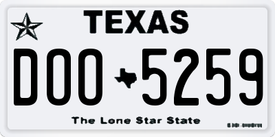 TX license plate DOO5259