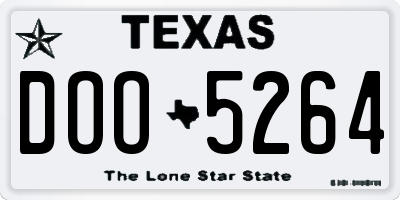 TX license plate DOO5264