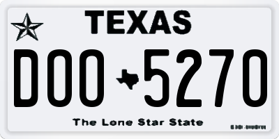 TX license plate DOO5270