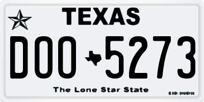TX license plate DOO5273