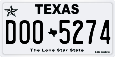 TX license plate DOO5274
