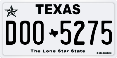 TX license plate DOO5275