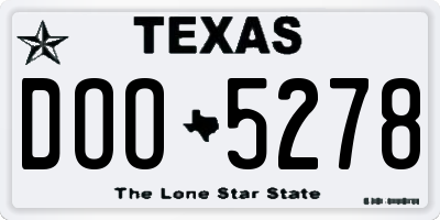 TX license plate DOO5278