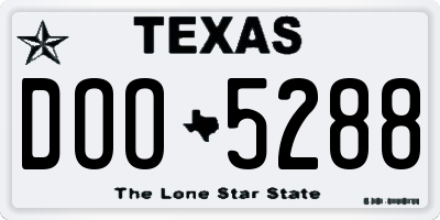 TX license plate DOO5288