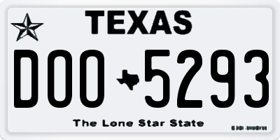 TX license plate DOO5293