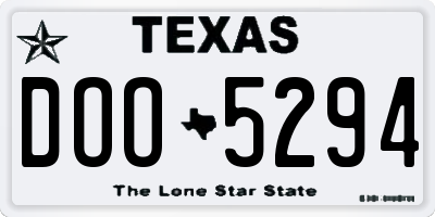 TX license plate DOO5294