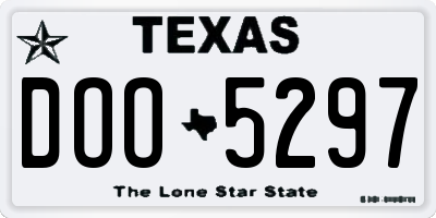 TX license plate DOO5297