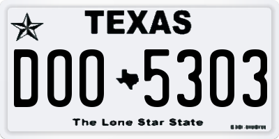 TX license plate DOO5303