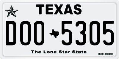 TX license plate DOO5305