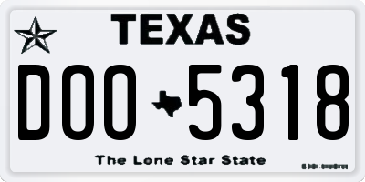 TX license plate DOO5318