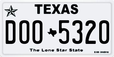 TX license plate DOO5320
