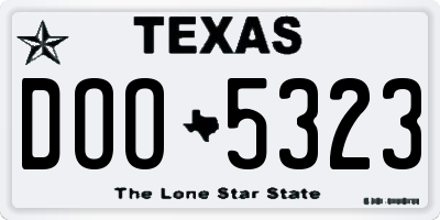 TX license plate DOO5323