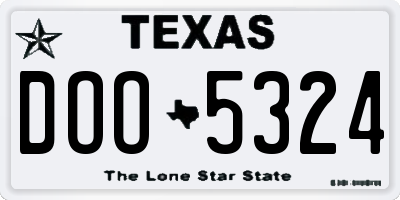 TX license plate DOO5324