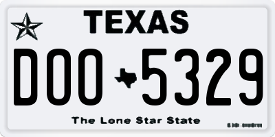 TX license plate DOO5329