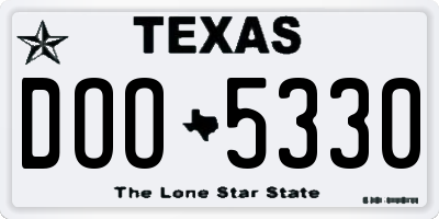 TX license plate DOO5330