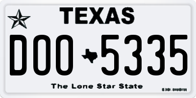 TX license plate DOO5335