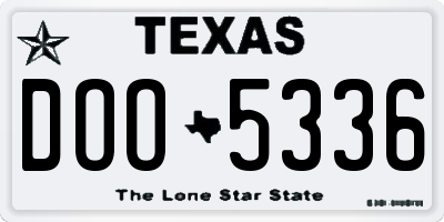 TX license plate DOO5336