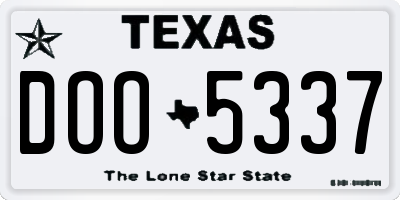 TX license plate DOO5337