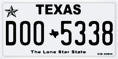 TX license plate DOO5338
