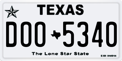 TX license plate DOO5340