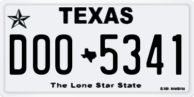 TX license plate DOO5341