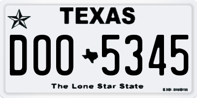TX license plate DOO5345