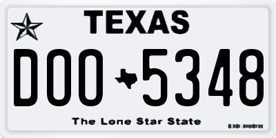 TX license plate DOO5348