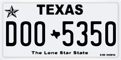 TX license plate DOO5350