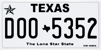 TX license plate DOO5352