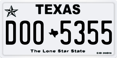 TX license plate DOO5355