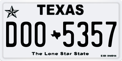 TX license plate DOO5357