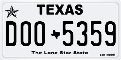 TX license plate DOO5359