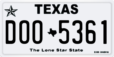 TX license plate DOO5361