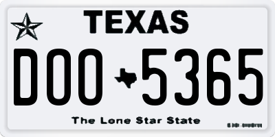 TX license plate DOO5365