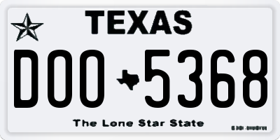 TX license plate DOO5368