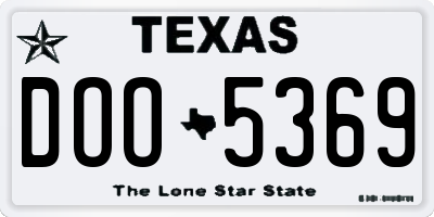 TX license plate DOO5369