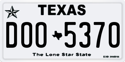 TX license plate DOO5370