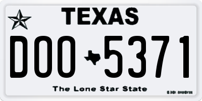 TX license plate DOO5371