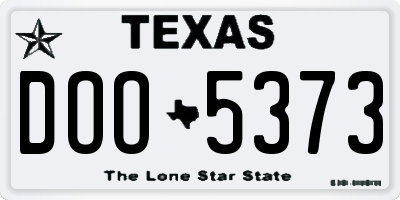 TX license plate DOO5373