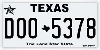 TX license plate DOO5378